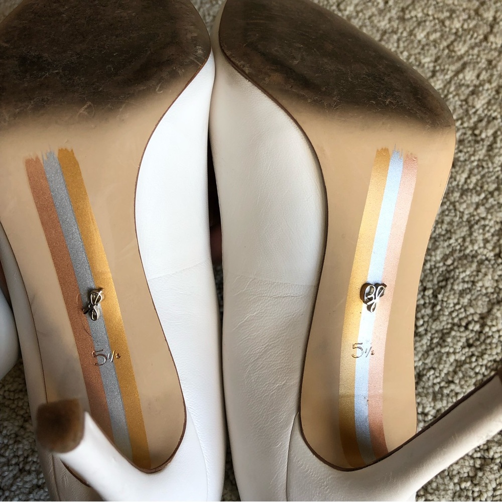 Sam Edelman Hazel White Leather Pumps - Picture 3 of 13